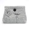 grey handcrafted clutch purse from lovely lane